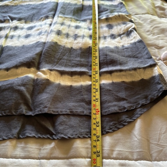 Allen Allen Blue Tie Dye Linen Shirt Dress Size M - Picture 9 of 11